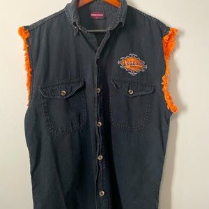 Bikers Wear Sleeveless Denim Shirt